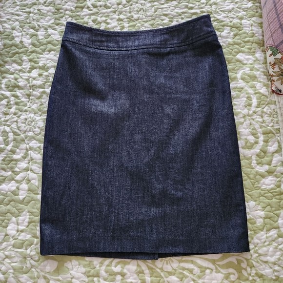 HALOGEN DARK BLUE DENIM PENCIL SKIRT w/ STRETCH - Picture 1 of 5